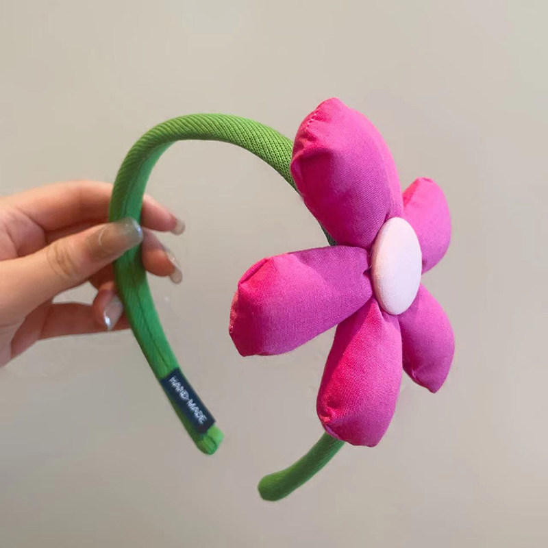 小众高货可爱甜美系大花朵发箍时尚布艺百搭夏季彩色头箍气质韩版