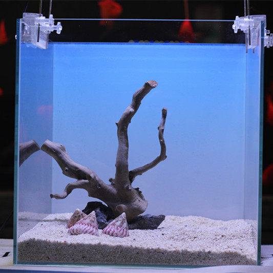 鱼缸背景纸草缸高清壁纸生态缸背景水草缸背景蓝白渐变色自带背胶