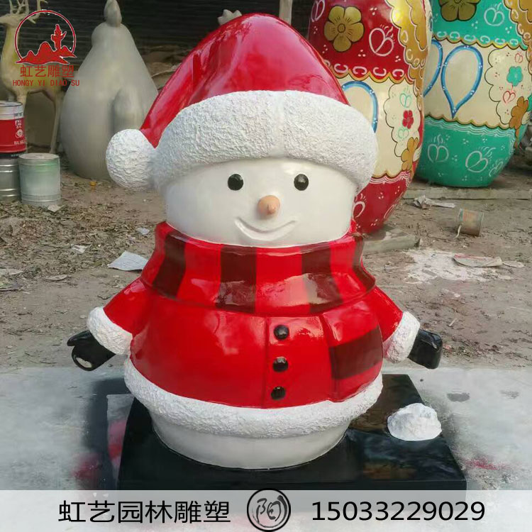 速发现货玻璃钢卡通雪人雕塑动画人物圣诞老人雕塑商场圣诞节装饰图片