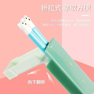便携二段23456岁宝宝学习合金筷 家用儿童硅胶筷子头1双装