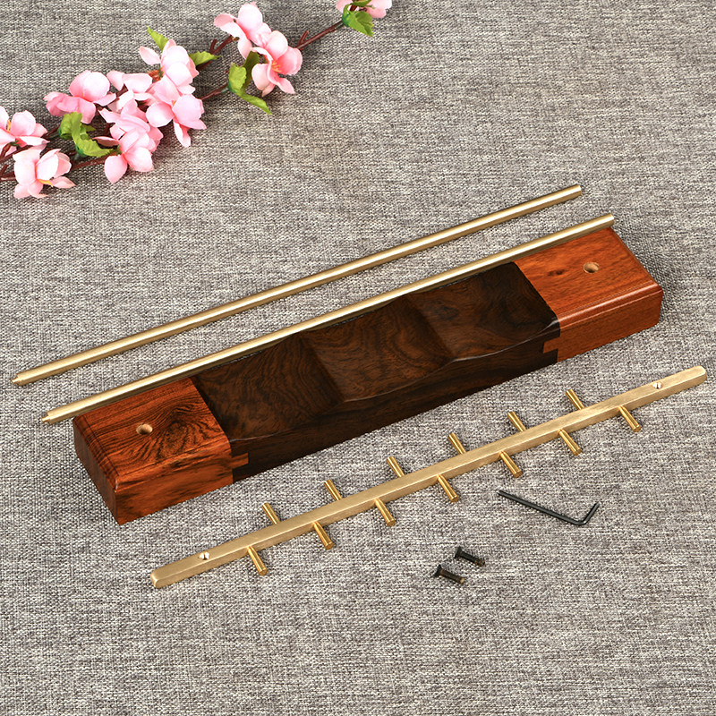 新品新品赵北精品笔m挂 高档铜木结合挂毛笔架子 文房四宝书法用