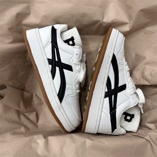 德训鞋男鞋厚底增高奶油色低帮小白鞋子2024夏款百搭小众滑板鞋女