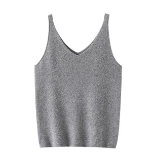 背心 加长V领羊绒吊带女纯羊绒毛衣内搭外穿针织衫 意外 大方好搭