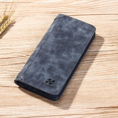 速发Men Wallet Vintage PU Leather Frosted Long Wallets Coin