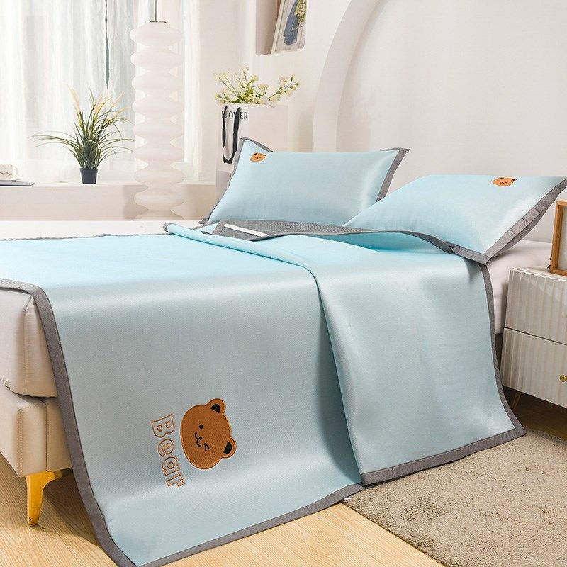 A类母婴级冰丝凉席三件套夏天2024新款夏季可机洗学生宿舍单人0.9,床上用品,冰丝席,淘宝优惠券,粉丝福利购,淘宝优惠卷