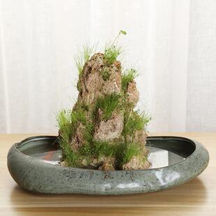 上水石专用盆假山底座盆景专用浅山水观景艺术花盆陶瓷碗莲花水i.