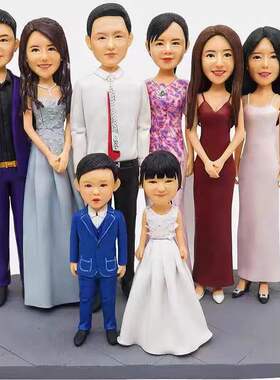 软陶泥人c来图私人定制真人定制粘土捏泥人朋友结婚送朋友领导手