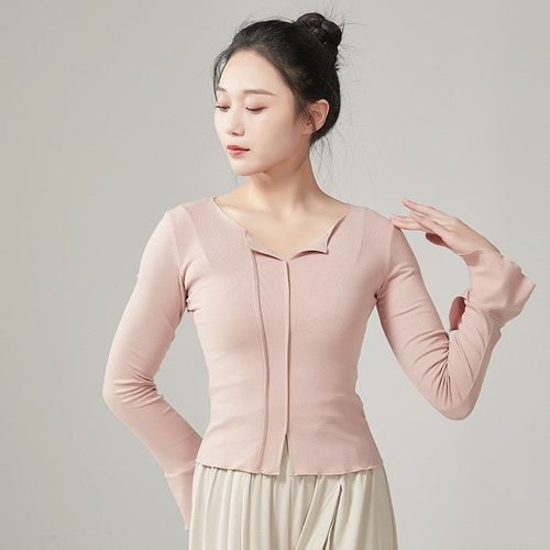 古典舞练功服女秋季长袖成人舞蹈训练服中国现代舞教师表演服上衣