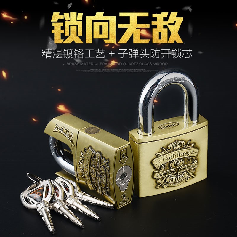 意利原子仿古C级挂锁防盗挂锁户外防水防锈防开防盗窗锁仓库大门