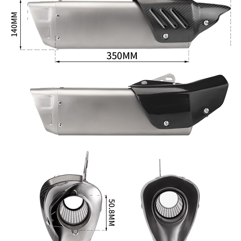 适用于佛沙300/350 Forza300/350 不锈钢前段 改装M12尾段排气管