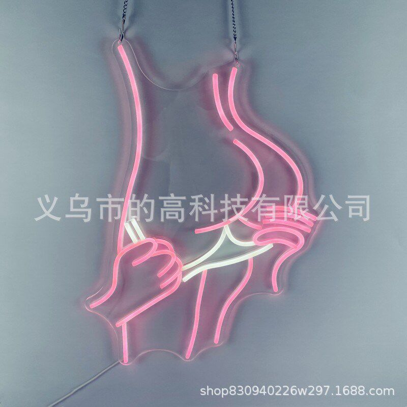 性感美女造型发光灯板灯串爆款LED装饰霓虹P灯节日派对酒吧氛围灯