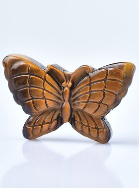 工厂销天然虎眼石原石摆件木变y石蝴蝶吊坠饰品包挂车挂钥匙扣配