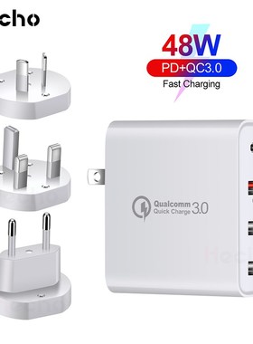 48W Quick Charger USB Type C PD Charger For iPhone 11 iPad