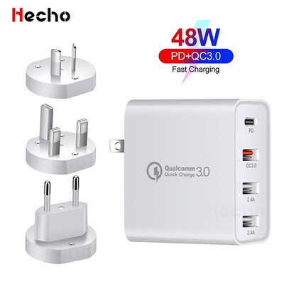 48W Quick Charger USB Type C PD Charger For iPhone 11 iPad