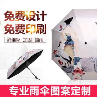 推荐雨伞定制logo图案可印图片字照片订制广告伞来图印礼品定做伞