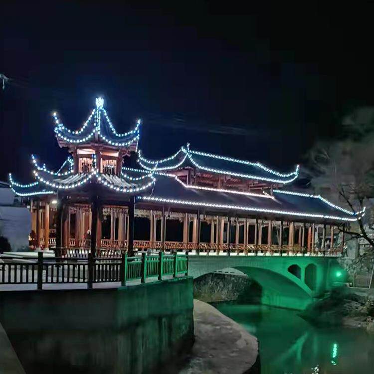 急速发货户外长廊建凉亭文古木制廊室外花园走廊新回农村廊桥庭化