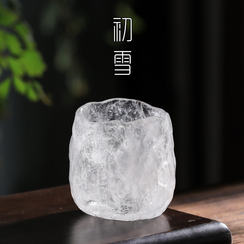 日式琉璃茶杯冰冻烧功夫茶主人杯单杯茶具个人酒杯玻璃小杯子