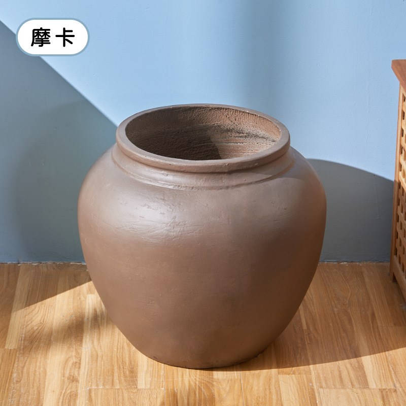 情绪稳定水泥花盆小口径圆形花箱落地种植K庭院仿陶罐家用户外室