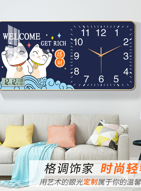 装饰画挂钟挂画定制来图定做玄关客厅壁画订做照片挂墙静音钟diy