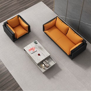 办公沙发商务简约现代总经理办公室接待会客三人位沙发办公家具