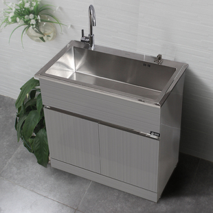 不锈钢水槽柜加厚手工sus304双槽洗菜盆阳台洗衣柜浴室柜洗碗水槽