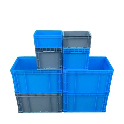 震迪EU物流箱仓库货架存放箱蓝色大号货箱胶框605*400*225可定制