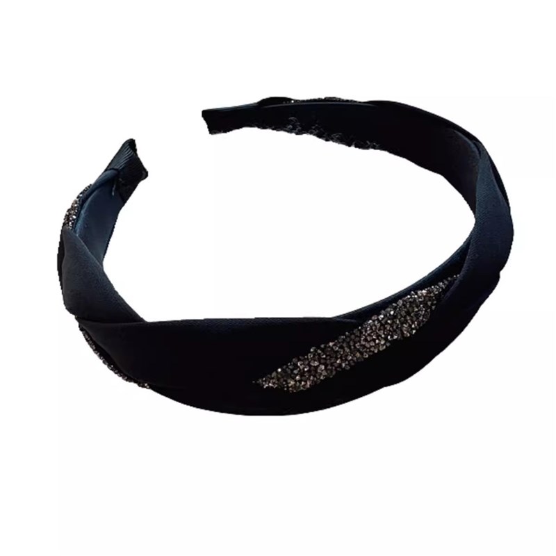 优雅高颅顶水钻发箍通勤外出气质麻花编织发N卡头箍高级感新款发