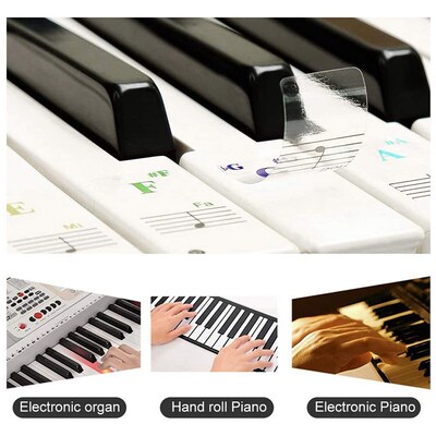 3 Pack Piano Keyboard Stickers for Beginners for 88/61/49/3