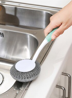 Kitchen Scrubber Dish Brush Pot Pan Stainless Steel Clean Wi