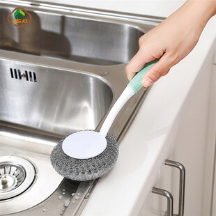 Kitchen Scrubber Dish Brush Pot Pan Stainless Steel Clean Wi