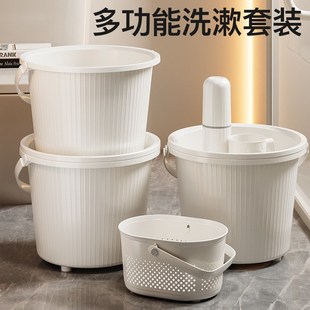 家用储水桶加厚塑j料大水桶手提大号圆桶学生宿舍用耐摔洗衣桶脸
