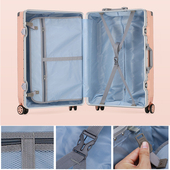 铝框款 行李箱女小拉杆箱子登机箱20寸超静音轮旅行密码 皮箱24日系