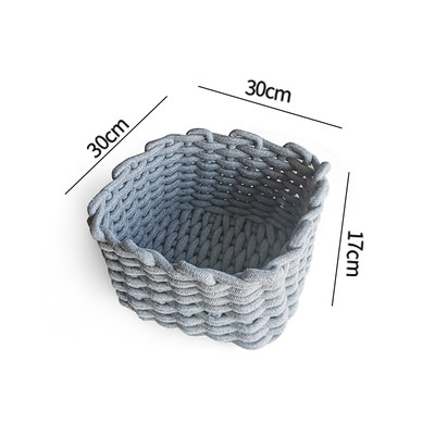 新品棉绳编织收纳k筐化妆品收纳盒桌面压缩收纳置物篮环保可水洗
