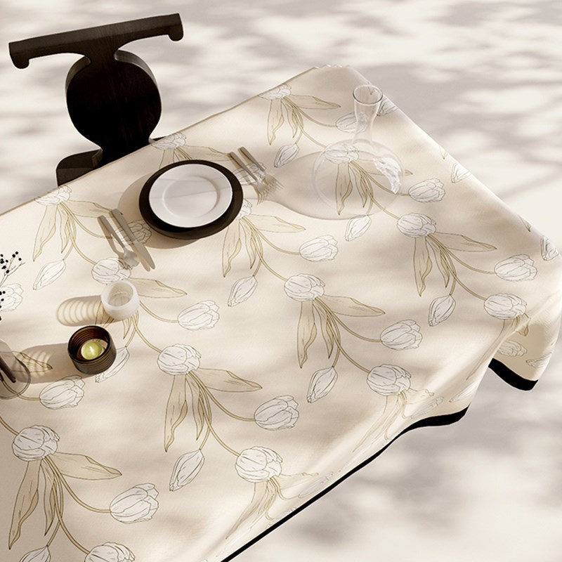 1P2R餐桌布防水防烫防油复古免洗台布方桌布茶几垫正Y长方形软皮