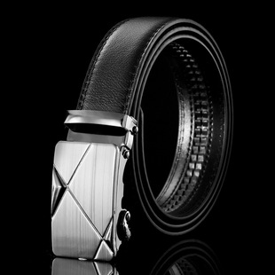 Business Male Style Leather Strap Belt Black 推荐 Wai Mens