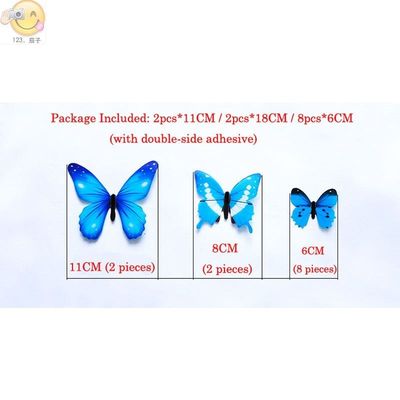 速发12Pcs/set Luminous butterfly Wall Sticker living room Bu