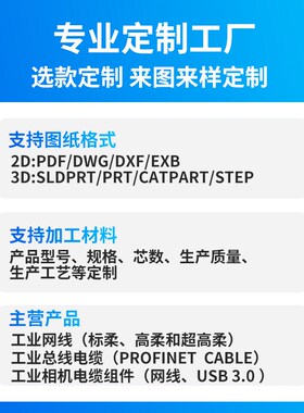 工业相机6芯电源触发线耐折w500万次高柔屏蔽电源线拖链网线线缆