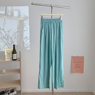 休闲直筒裤 145小矮个子九分山本裤 150xs小码 薄款 高腰阔腿裤 女夏季