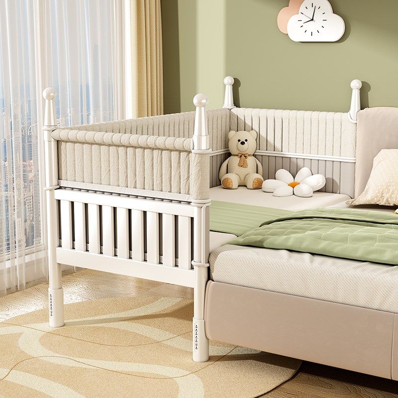 铁艺儿童拼接床高低可调婴儿床大人可睡定制升降单人床加宽大床边,住宅家具,儿童拼接床,淘宝优惠券,粉丝福利购,淘宝优惠卷