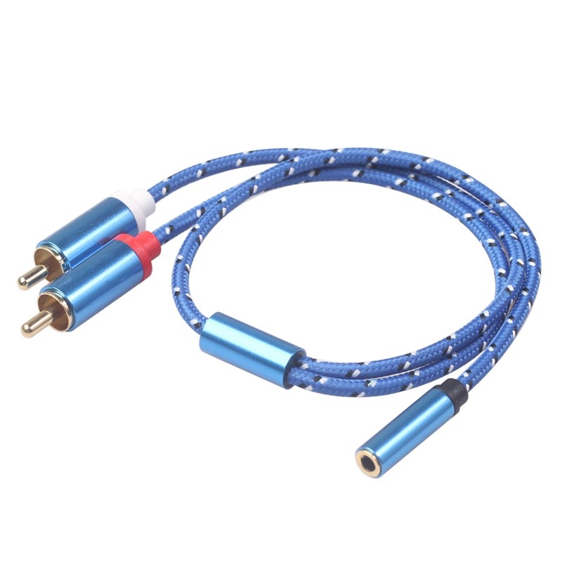 Universal 3.5Mm Stereo o Female Jack To 2 RCA Male Socket T