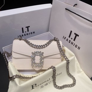 链条包包包女款女士2024新款斜挎包春夏女白色女包高级感质感新品