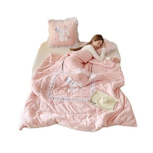 韩版花边抱枕被子两用汽车靠枕办公室沙发午睡加绒小毛毯可收纳毯