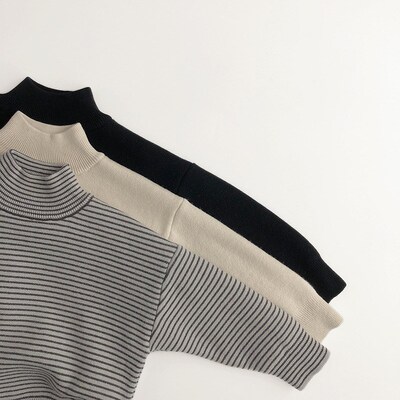 亲肤一体绒~男童毛衣半高领加绒加厚秋冬款儿童装女童宝宝针织衫