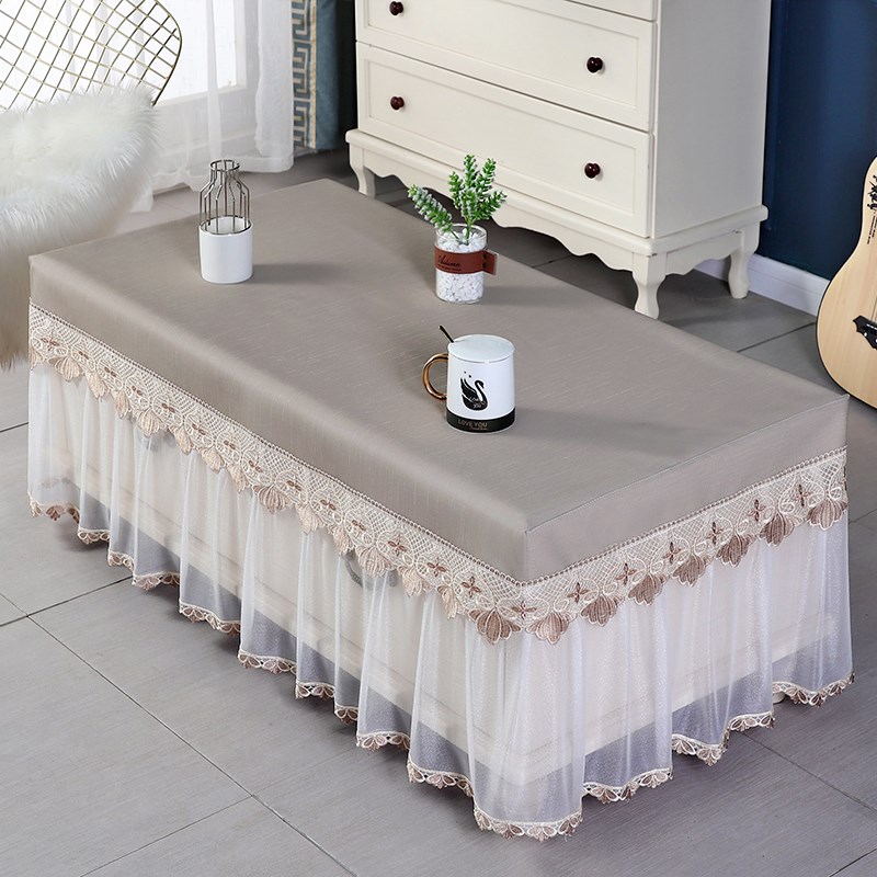 垂纱茶几桌布餐桌皮罩防水防油防尘罩欧式长方形家用电炉烤火桌罩