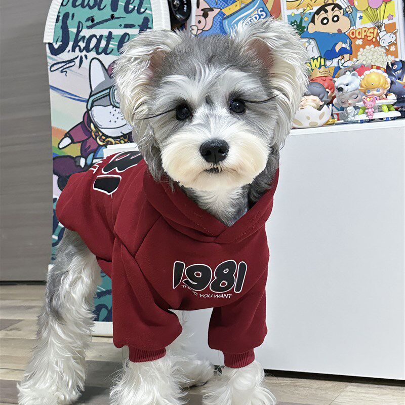 宠物猫咪狗狗秋冬衣服 韩版加绒加厚纯棉连帽保暖卫衣 中小大型犬