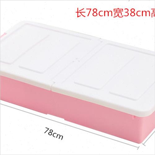 现货大号环保塑料收纳盒床底收纳箱有滑轮扁平长有盖收纳箱子储物