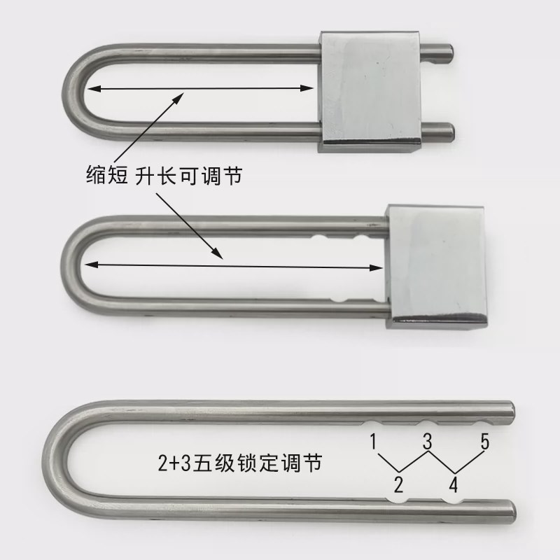 柜子插锁小u型铜锁芯长小号迷你小U形玻璃门锁冰箱门拉手锁单车锁