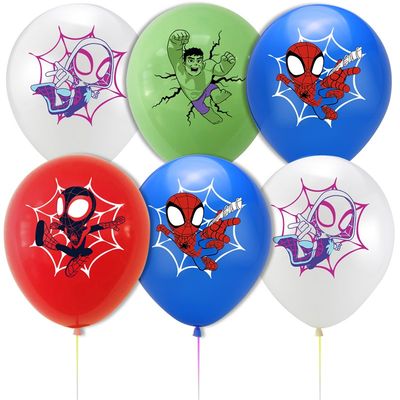 网红10pcs Spiderman Theme 12 Inch Latex Balloons Air Globos