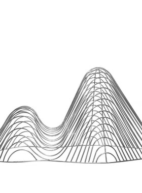 户外不锈钢镂空假山雕塑园林草坪水景钢丝线条山落地X摆件装饰定