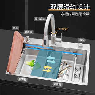 蜂窝压纹sus304不锈钢厨房洗菜盆水槽加厚洗碗池手工大单水槽台下